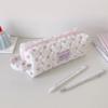Large Capacity Pen Bag Quilted Zipper Pen Pouch Portable Pencil Case