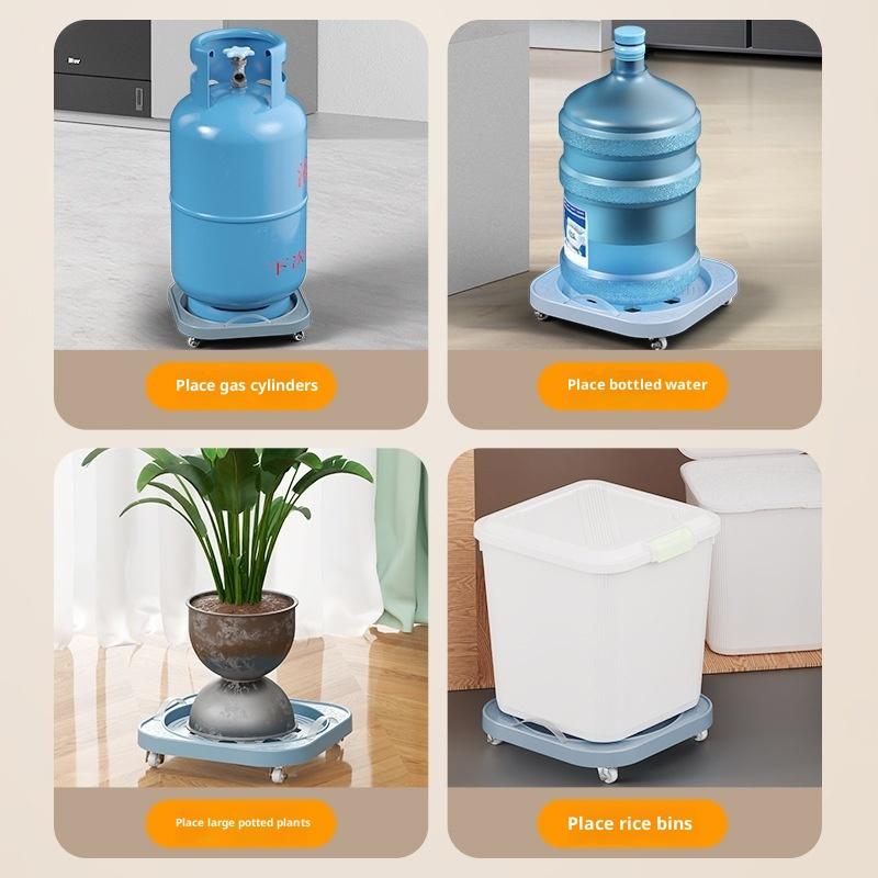 Universal Movable Gas Tank Bracket Heavy Duty With Wheels Flower Pot Stand Tray Square Plastic Gas Cylinder Base
