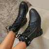 Fashion Women's Boots Winter PU Leather Fashion Boots Women's Nude Boots Large Size Casual Warm Women's Shoes Zapatillas