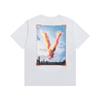 Vlone City Fire V Print Oversized T-shirt, Men's and Women's Casual Hip Hop Streetwear Short Sleeve Tee