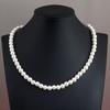 Pearl Necklace Female Gift Mother Glass Imitation Pearl White Round Bead Jewelry Cheongsam Accessories Collarbone Chain Neck Chain
