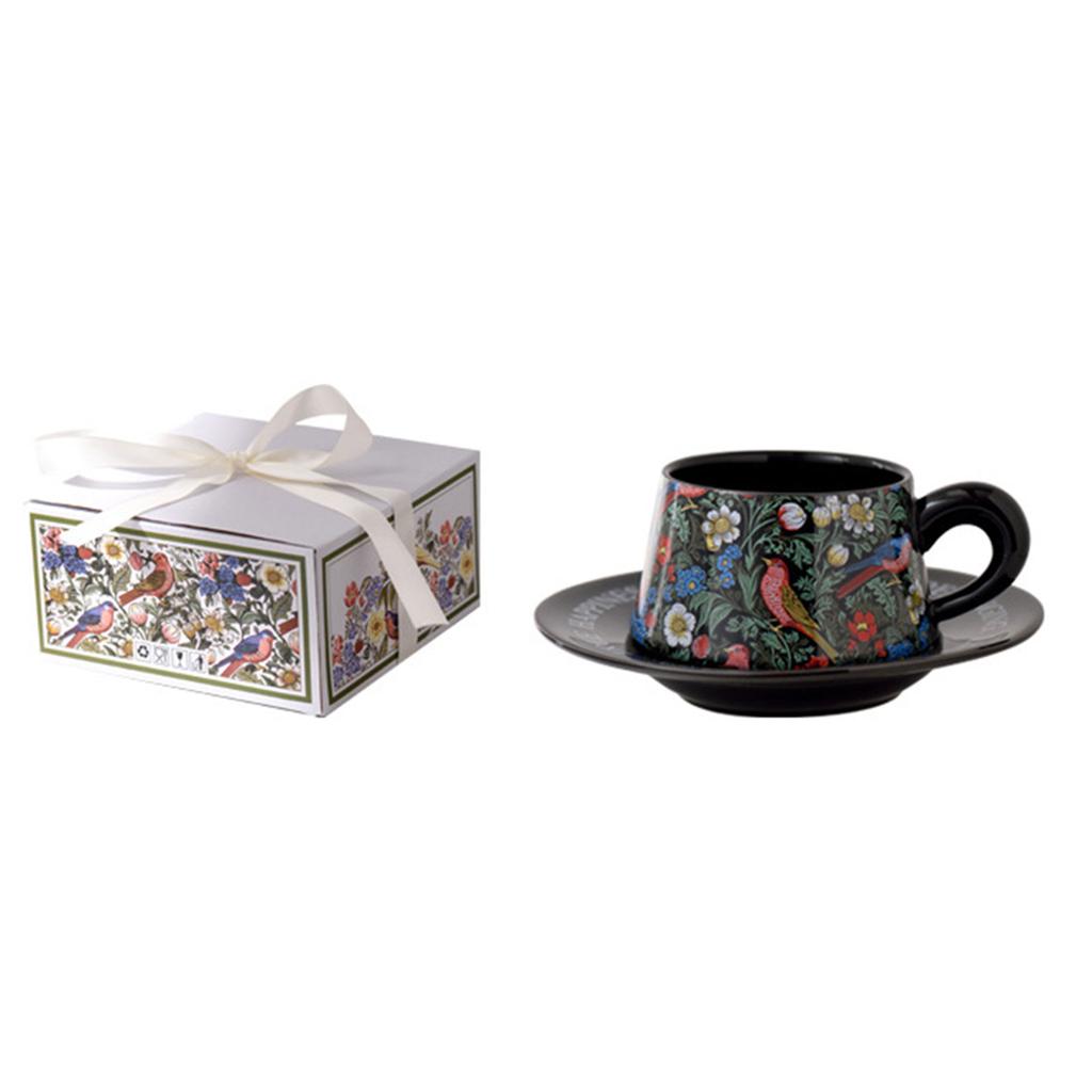 Colorful Ceramic Coffee Mug Set Afternoon Tea Mug Breakfast Milk Oatmeal Mug Cake Plate Home Cup Drinkware Set Party Guest Gifts
