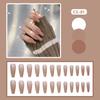 24Pcs French Tip Extra Long Ballerina Press On Nails Detachable Artificial Fake Nails Wearable Nail Art Tips