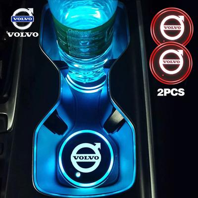 LED Luminous Car Water Cup Holder Coaster Lamp For Rdesign S80 V40 V50 V60 V70 S80L XC60 XC90 S40