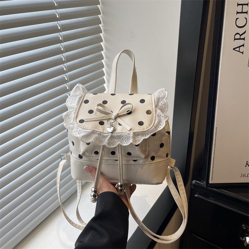 Schultasche Koreanisch klein frisch gepunktet Spitze Rucksack für Damenmode vielseitig neu Pendler Reise leicht kleiner Rucksack