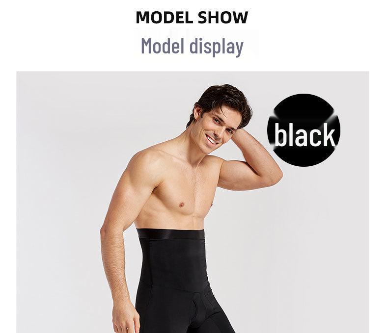 Men's High-Waisted Breathable Body Shaper Pants - Waist, Hip, and Leg Sculpting with Abdomen Control