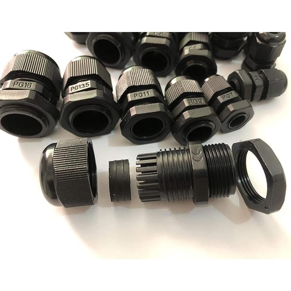 10pcs Waterproof Cable Gland M8 M12 M16 M20 M25 M32 M40 Black Plastic Seal Joint Nylon  IP68 White Cable Fixing Nylon Connector