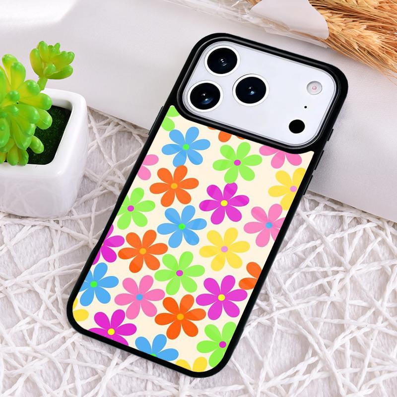Hippie Daisy Tie-dye Flower Phone Case for iPhone 17 Air 16 15 11 12 14 13 Pro Max Shockproof Cover