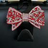 Car Headrest Hooks Shiny Rhinestone Bow Ornament Super Load Bearing Sturdy Universal Auto Hangers for Groceries Handbags Clothes