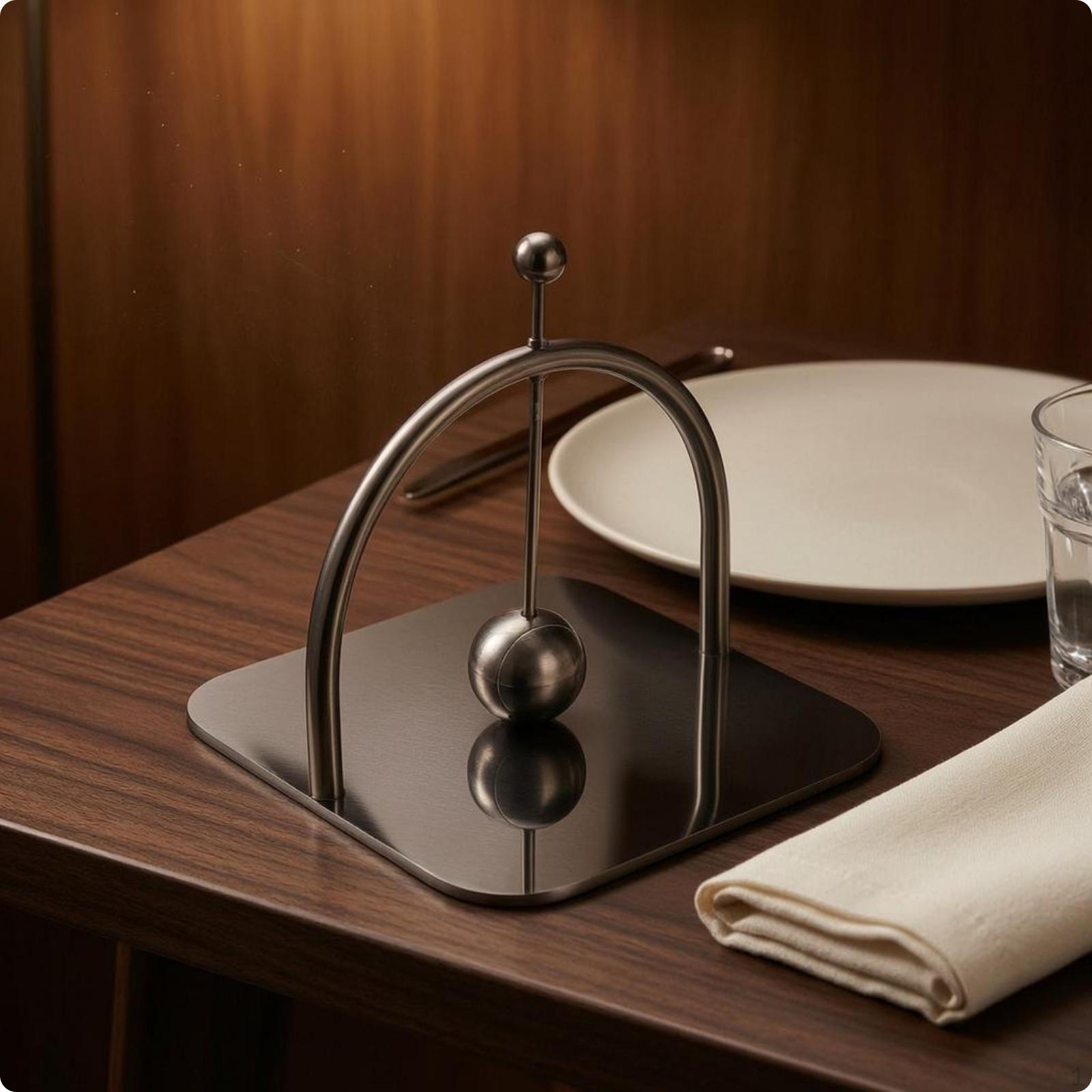 Decorative Tissue Weight Square Base Display Ornament Mirrored Stainless Steel Titanium