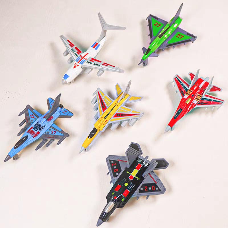 6Pcs/Set Colorful Mini Military Plane Combat Aircraft Diecast Fighter Play Airplane Educational Toys for Children Gift