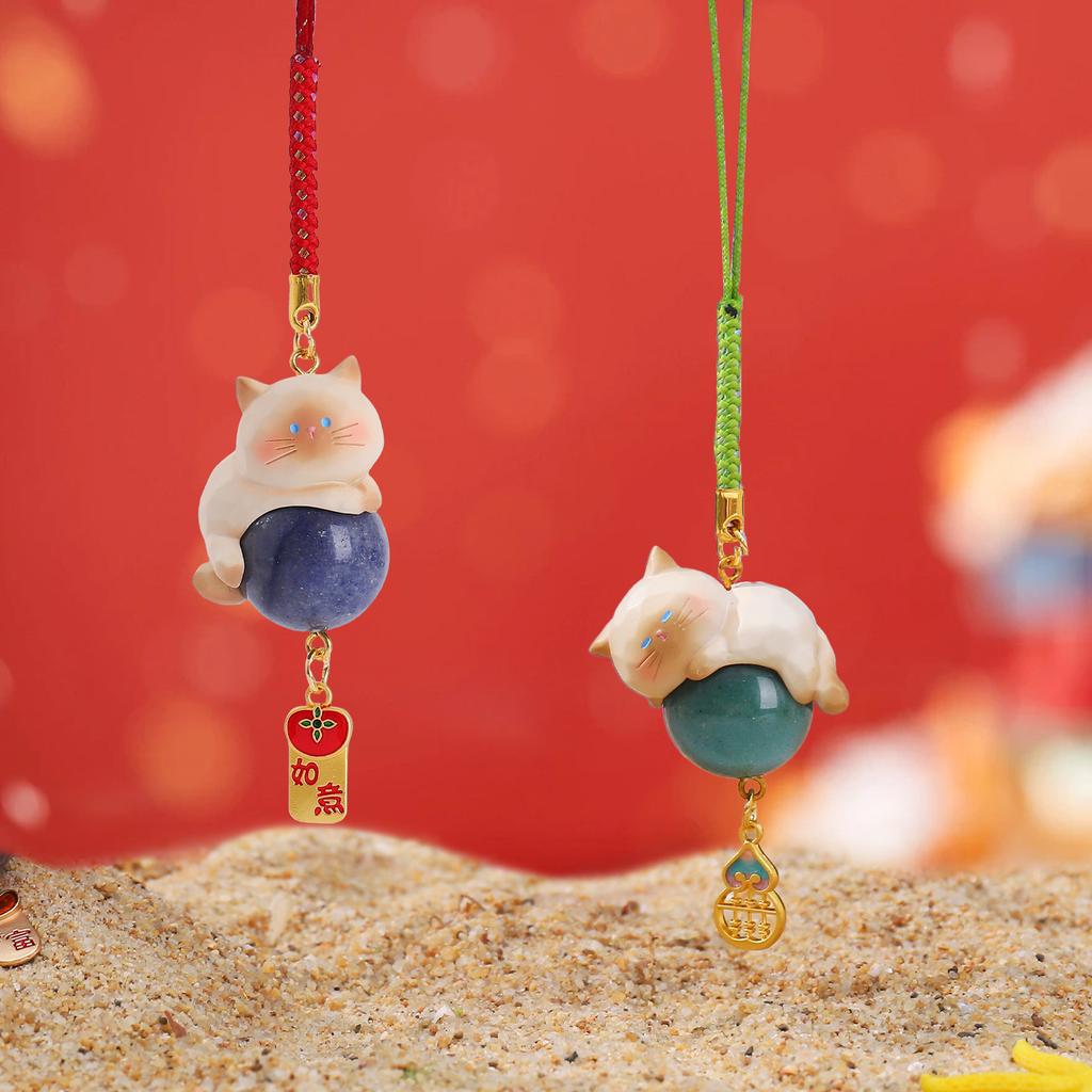 New Cute And Creative Lucky Crystal Pendant Blind Box Cute Siamese Cat Pendant Backpack Decoration Pendant Girls' Festival Gift