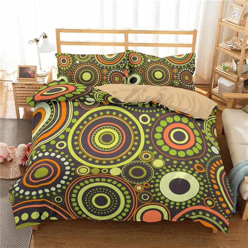 Bohemian Mandala Duvet Cover Set Hippie Twin Full Queen King Bedding Set Polyester Ethnic Floral Quilt Cover with 2 Pillowcase