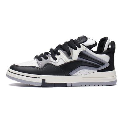 Li Ning Wave Pro Panda Slip Resistant, Abrasion Resistant, Lightweight Low Top Skateboard Shoes Women's Black White AECS064-1