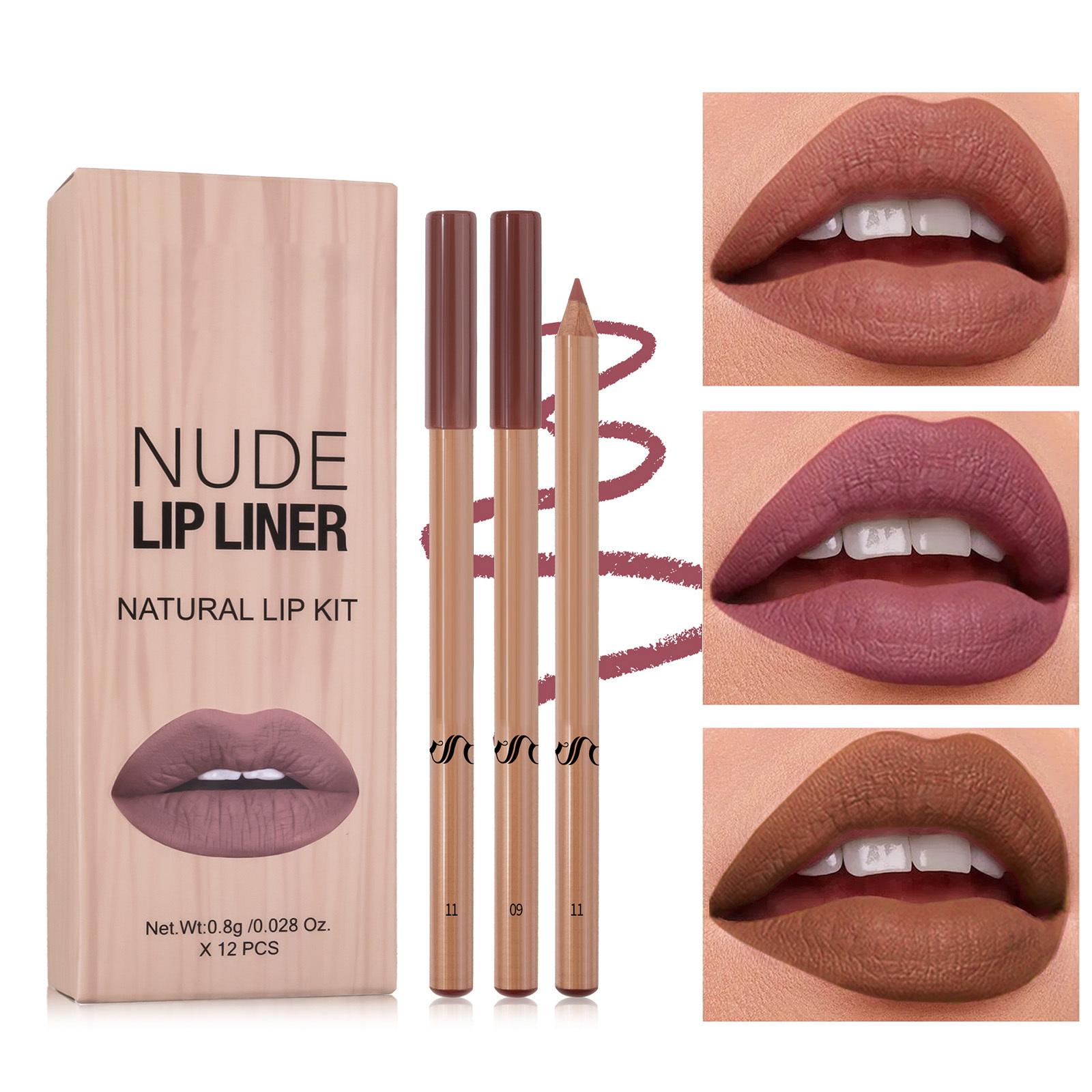 

12-Color Lip Contour Pencil Kit | Matte Finish & Wear-resistant, 12Pcs Ideal for Holiday Gift Giving One Size