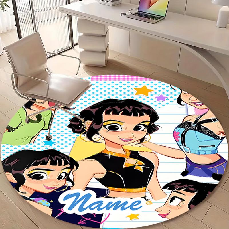 Personalized K-KPop Demon Hunters Round Chair Office Rug - Perfect for Mat, Office Chair & More - Ideal Gift for Birthdays and Holidays
