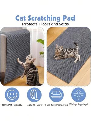 1 tapis griffoir pour chat, tapis griffoir de remplacement auto-adhésif, protecteur de meuble griffoir pour chat d'intérieur