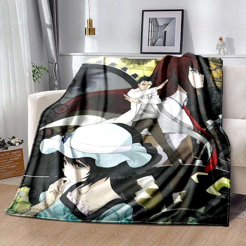 Steins;Gate printed throw blanket—lightweight,soft,warm;versatile blanket all seasons—perfect air-conditioning throw,nap blanket