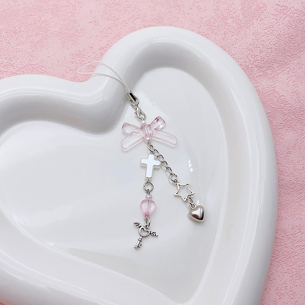 Stylish Beaded Keychain for Handbags Chic Acrylic Key Chain Keyrings Ornament Portable Bag Decorations for Travelers