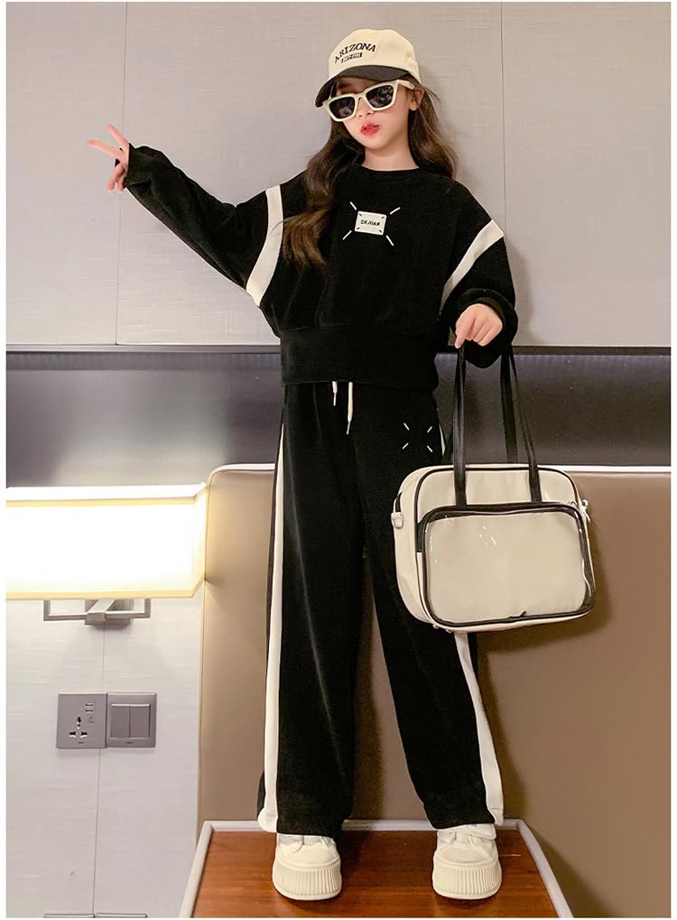 KOSIKINI Long Sleeve Sweatshirt and Athletic Pants Set for Casual and Perfect for School or Sizes and Cute Sweatsuit Perfect for Dance and Korean