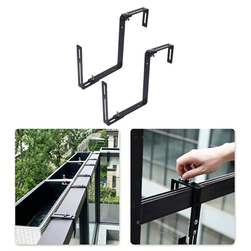 2 Pieces Whirling Hook Plant Hook Space Saving Flower Holder Iron Hanging Flower Pot Shelf Modifiable For Balcony Garden