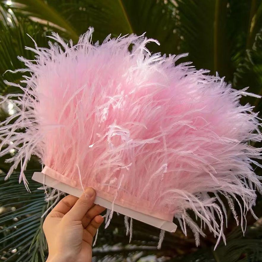 Péří1/5/10 metrů Barevné Pštrosí Peří Ozdoby pro Řemesla Vánoční Šaty Šití Přírodní 6-8cm Pštrosí Peří Dekorace Doplňky