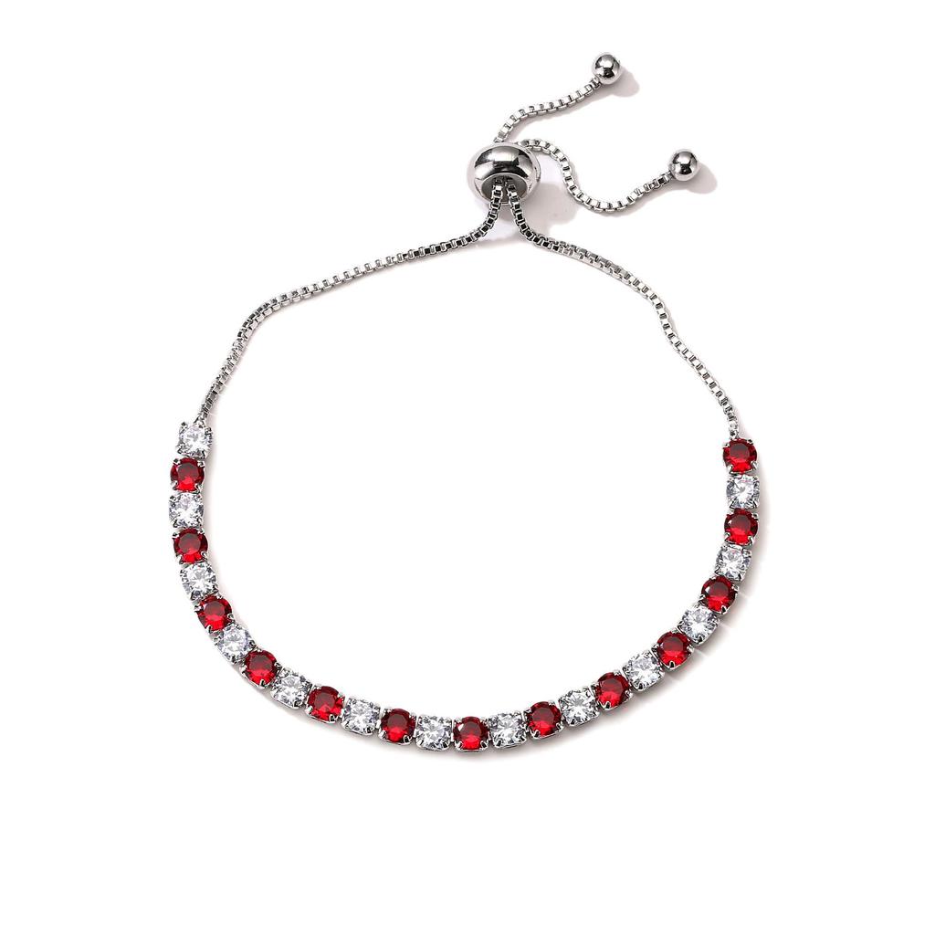 Elegant Women’s Colored Zircon Gold-Plated Tennis Bracelet