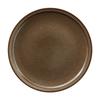 2 Pack Stoneware Salad Plates Round Reactive Glaze Semi Matte Finish Dishwasher Microwave Safe Earthy Brown Durable Dining
