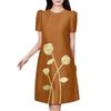 ZANZEA Women Casual Round Neck Summer Short Sleeve Print Dress