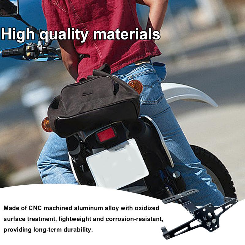Motorcycle License Plate Holder Aluminum Motorcycle Rear License Bracket License Plate Frames Lightweight Plate Tail Light