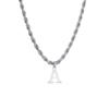 Initial Letters Necklaces for Men Boys,Stainless Steel A-Z 26 Alphabet Charm Pendant with 60CM/23.6" Twisted Rope Chain Gift