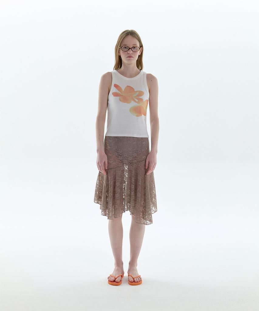 PISCESS Flower Sleeveless Top_Orange