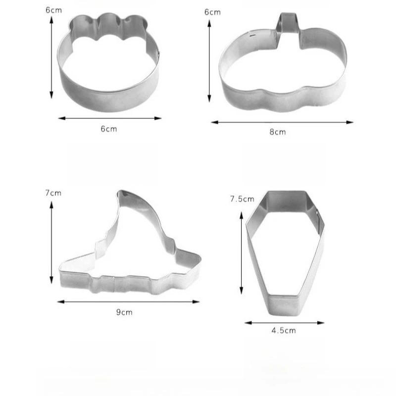 1 Set Halloween Stainless Steel Cookie Molds Pumpkin Bat Shaped Biscuit Moulds Baking Cutters for DIY Festive Cookies