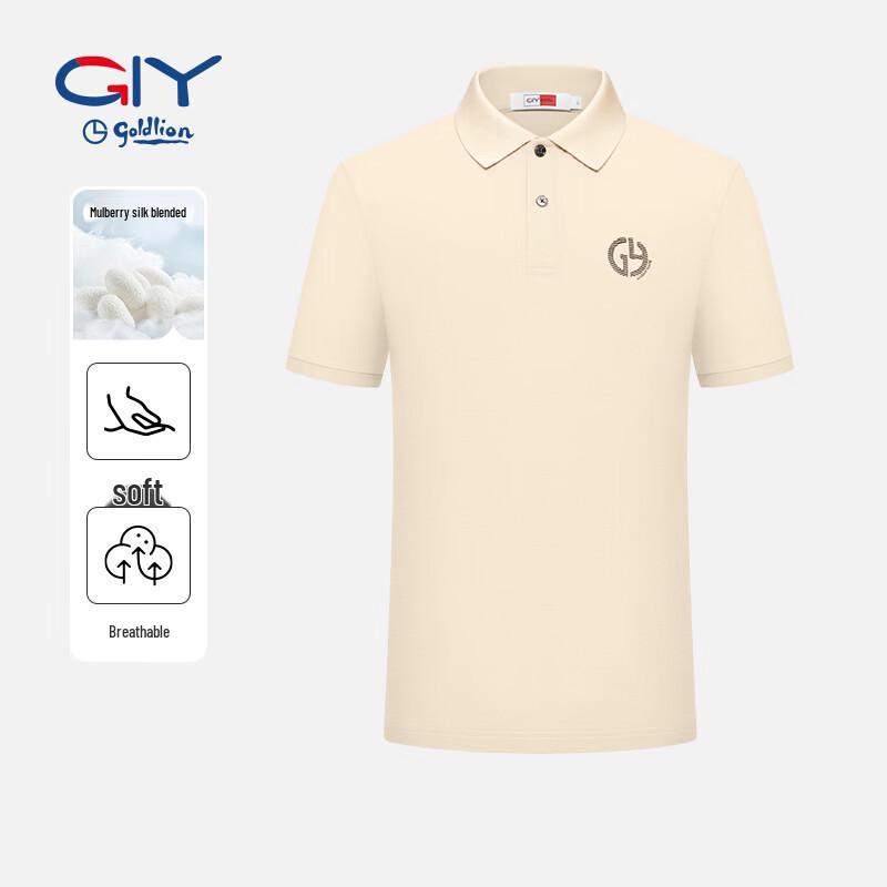 Goldlion Men s Mulberry Silk Blend Short Sleeve Polo T-Shirt XL