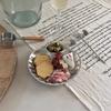 Stainless Steel Snack Plate Golden Shell Shaped Partitioned Creative Vinegar Plate Household Dumpling Shell Plate Square Tray