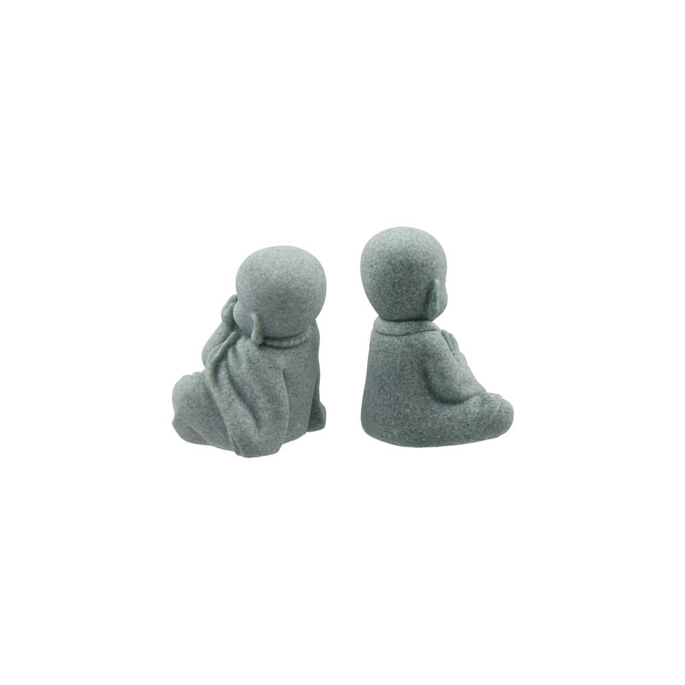 Cute Mini Bald Monk DIY Buddha Statue Durable Little Monk Ornament  Meditation Home
