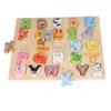 Dřevěná abeceda Puzzle hračky Kreslený zvířecí vzor Rozpoznávání písmen Puzzle Vzdělávací hračky