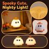USB Rechargeable Ghost Night Light Halloween Themed Kids Creative Novelty Small Night Lamp with Soft Glow for Bedroom and Party Decoration