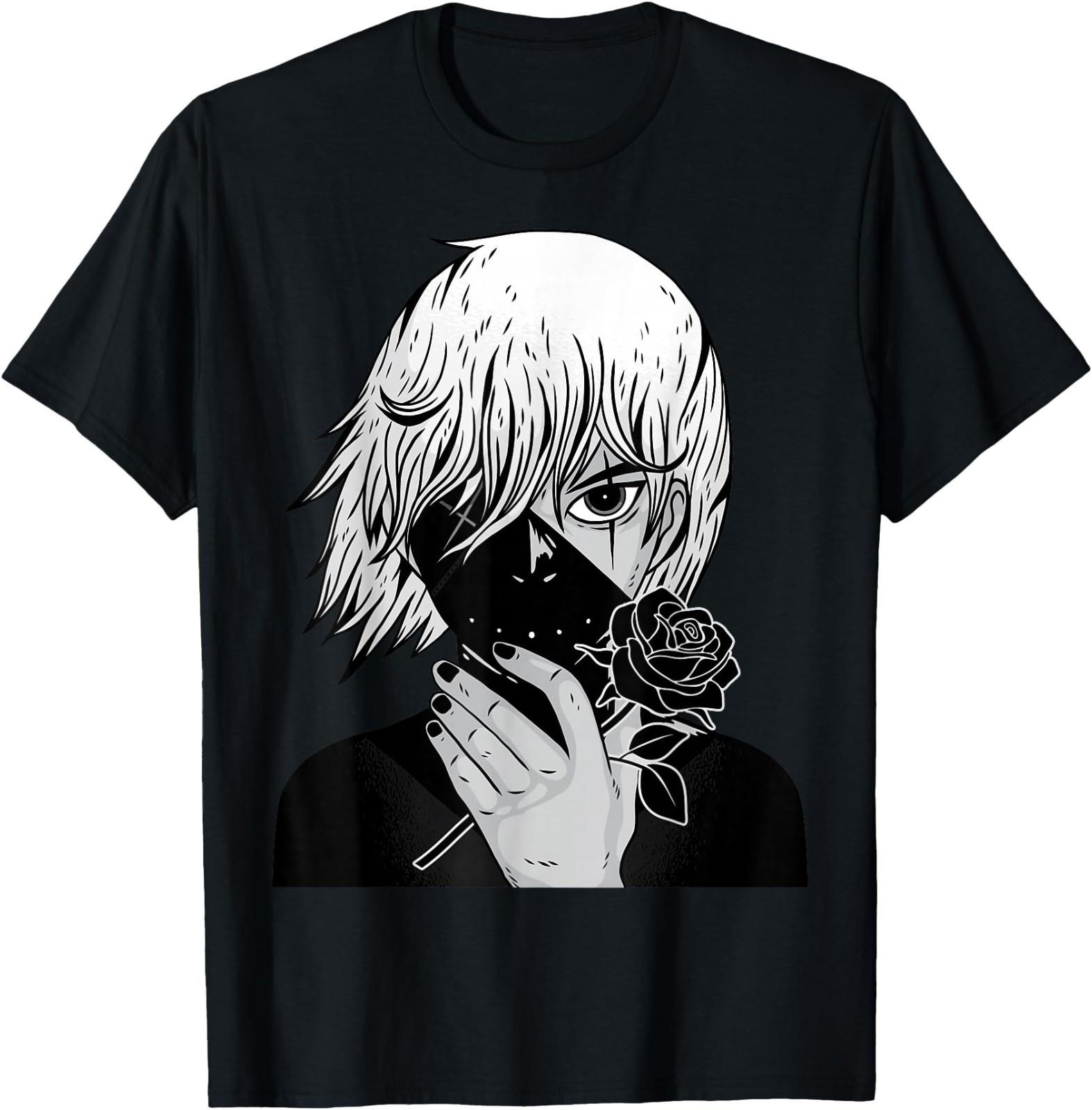 Alt Aesthetic - Black Roses - Manga - Anime - Vaporwave T-Shirt S