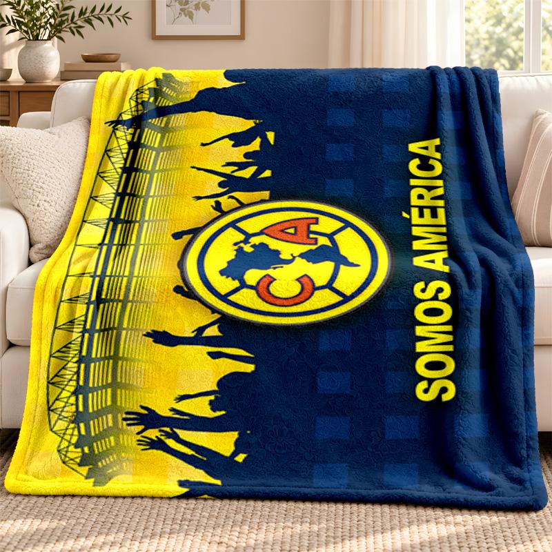 Club America Blanket Flannel Blanket Soft Cozy Plush Throw for Sofa Bed Lightweight Home Decoration Outdoor Camping