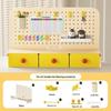 Desktop Pegboard Storage with Metal Drawer