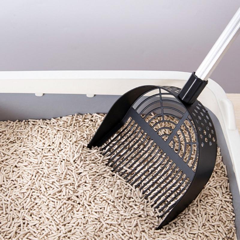 Adjustment 3 Section Stainless Steel Cats Litter Scoops Waste Shovel With Extendable Handle For Multiple Cleaning Task