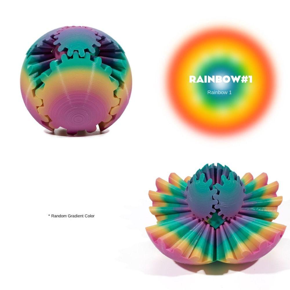 Relaxing 3D Printed Gear Ball Gear Sphere Deformation Spin Ball 3D Gear Ball  Children Adults