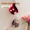 Yarn Knitting Pompom Bucket Handbag - Trendy Crochet Finished Women's Portable Bag