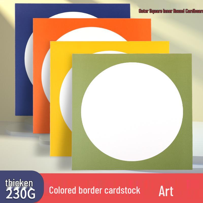 Children's Art Craft Cardstock: 20 Sheets of Colored, Thick, Square Paper with Round Borders