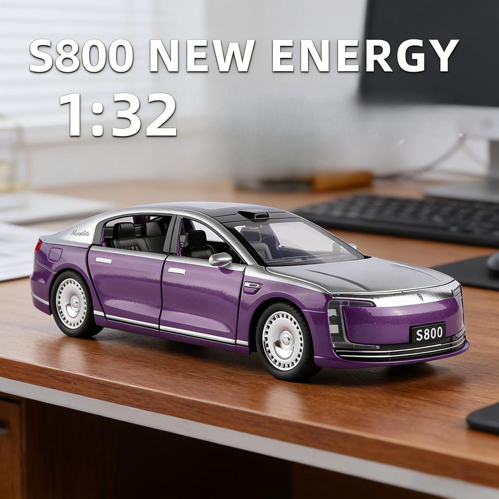 1:32 MAEXTRO S800 Sports Car Model Toy Alloy Body Rubber Tires Vehicles Music Light Models Collectible Item