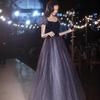 Evening Dress Banquet Bubble Sleeves French Light Luxury Art Test Dress Mesh Yarn Presides Over Evening Dress Long Dress Female Chorus Performance