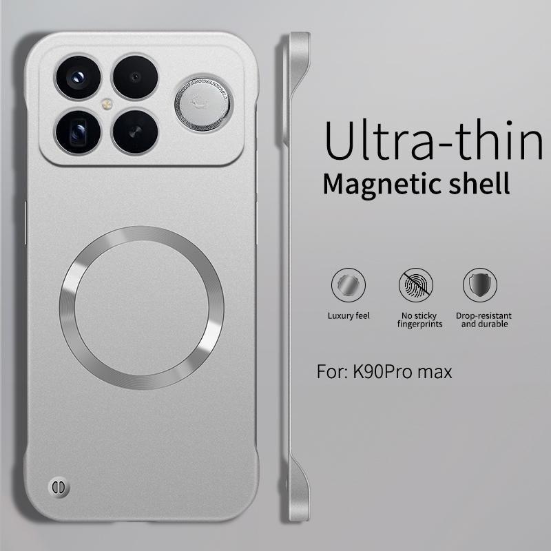 Fashion Matte Hard Frameless Magnetic Phone Case for Xiaomi Poco F9 Ultra F9 Pro F8 Ultra F8 Pro Metallic Paint Frosted Thin Back Cover