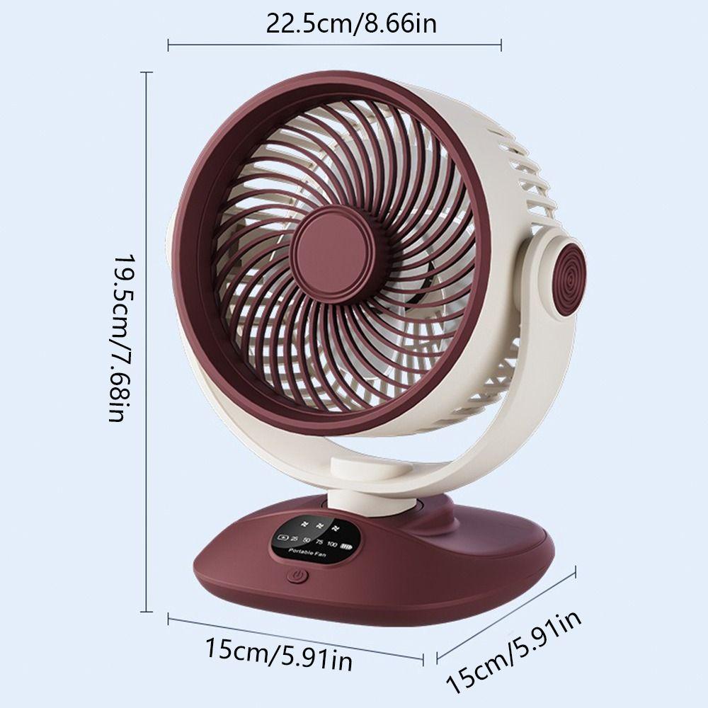 LED Digital Display Air Circulation Fan Type-c Rechargeable Outdoor Camping Fan  Bedroom