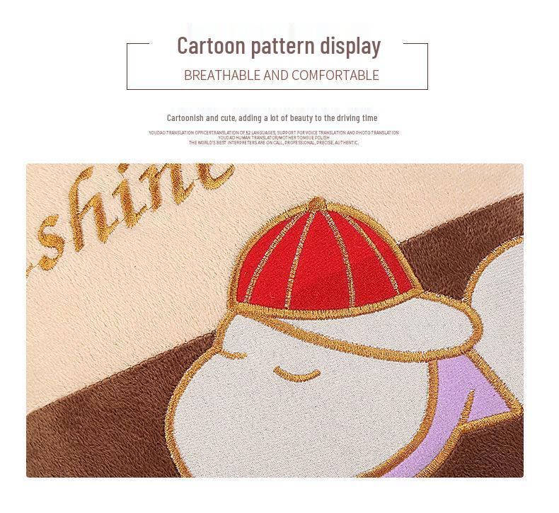 Car Neck and Lumbar Support Pillow Set - Cute Cartoon Design